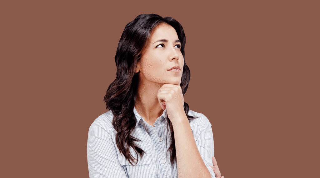 image of woman contemplating small business ideas
